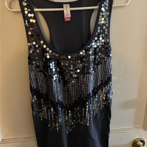 No Boundaries Black Sequin Tank Top